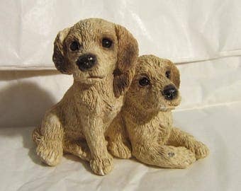 United Design YELLOW LAB Pups Figurine made in USA