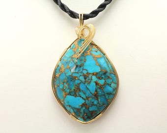 Mohave Turquoise Pendant. Listing 546970815