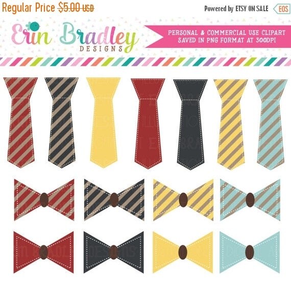 50% OFF SALE Dads Ties Clipart, Tie Clip Art Graphics, Bow Ties Clip Art, Clothing Clip Art, Commercial Use OK Il_570xn
