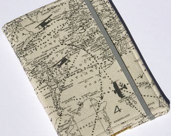 Kindle Paperwhite Case, Nook Glowlight Case, all sizes, World Map Airplane Tablet hardcover Cover
