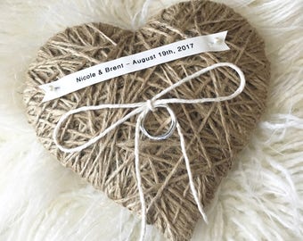 Ring Bearer Pillow - new 2017 medium size 6 inches - reuse as small wall hanging-wedding ring pillow, Wedding Party, Wedding Ceremony, eco