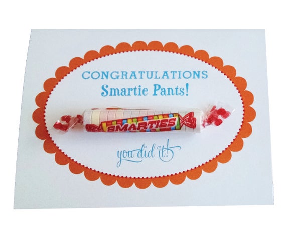 Items similar to Smarties Pants Candy Congratulations Greeting Card on Etsy