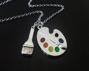 FUSTMW Artist Paint Palette Necklace – Colorful Painter Jewelry Gift For Art Teachers & Students - View #9