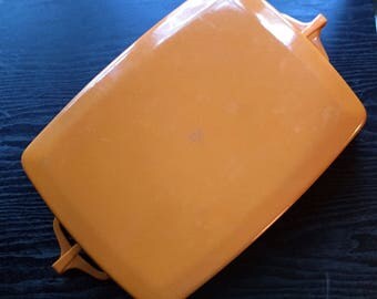 DANSK Kobenstyle enamel lasagna casserole pan - 10 x 13 - burnt orange vintage 70s IHQ Jens Quistgaard