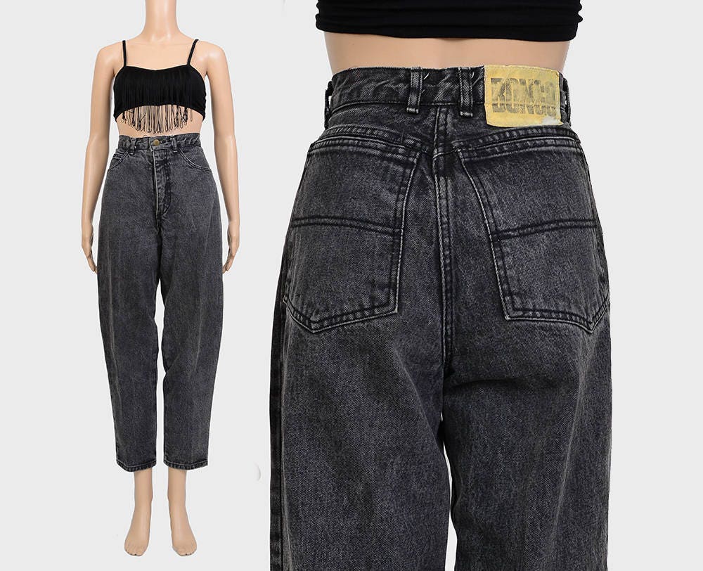 Vintage 80s 90s BONGO Jeans Washed Gray Denim High Waist
