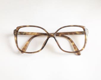 Vintage 1980's Tortoiseshell Terri Brogan Oversized Optyl Plastic Eyeglasses