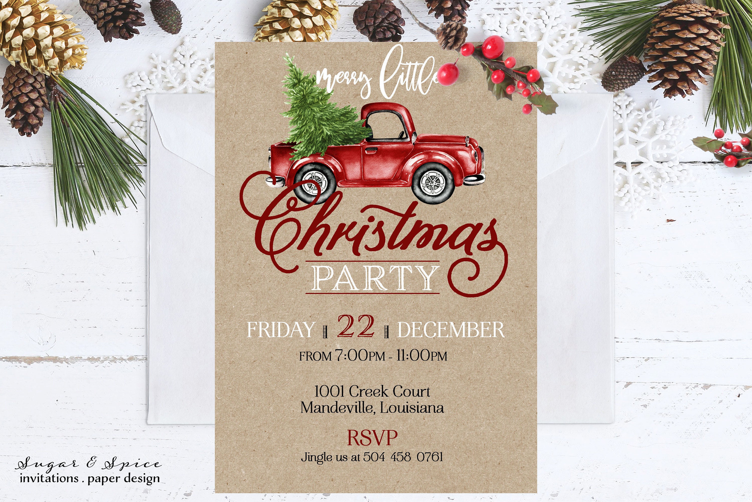 Rustic Christmas Party Invitations 10