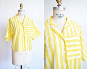 Vintage 1980s STRIPED cotton shirt