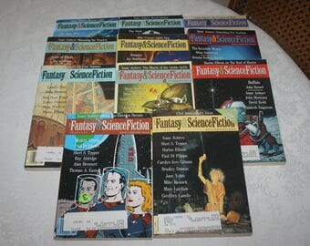 Eleven 11 Vintage Fantasy & Science Fiction Magazines Sci Fi Fantasy Science Fiction, 1991