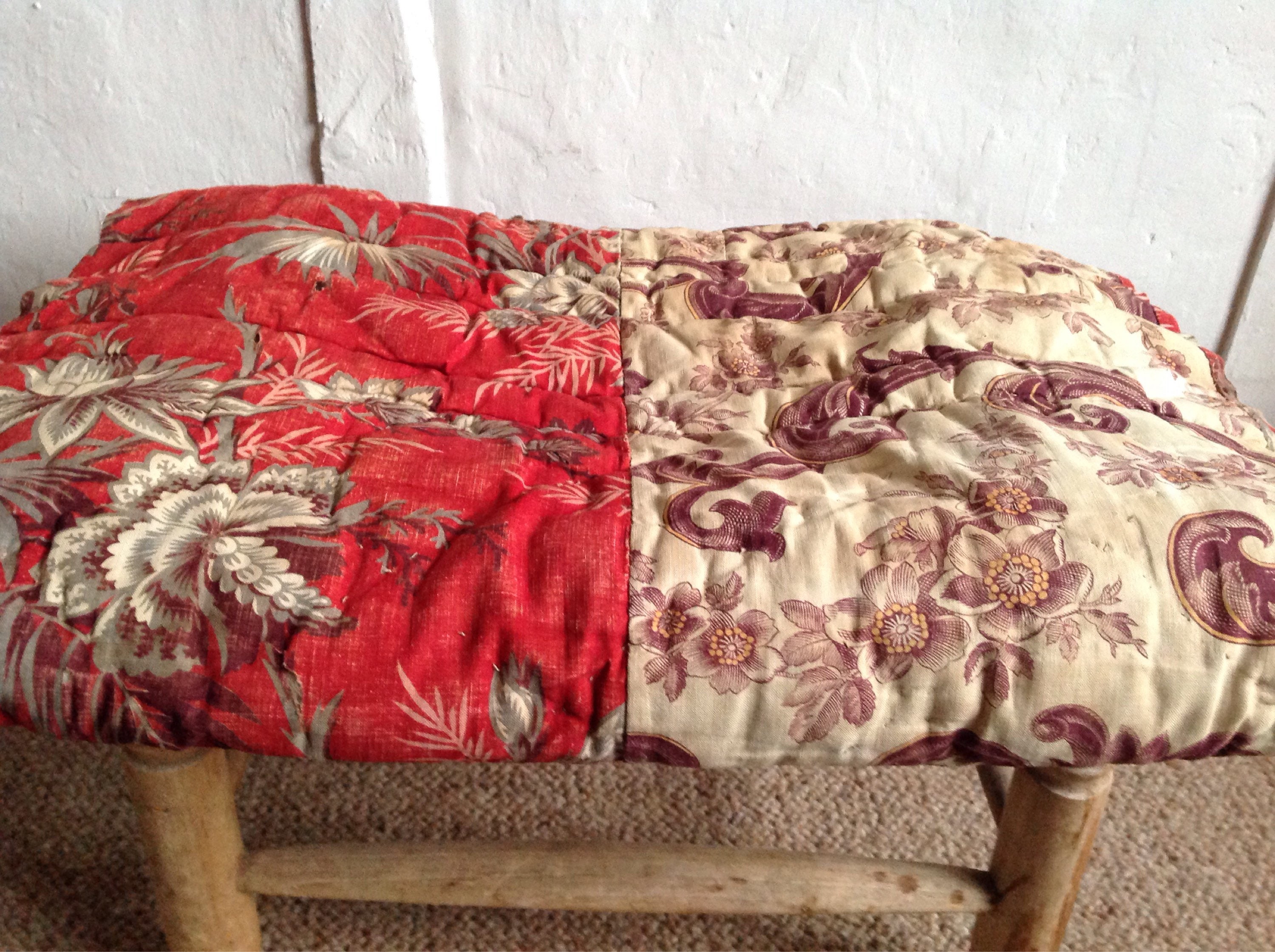 Antique French Quilt Piece Provençal Boutis Quilt 1800s Fabric