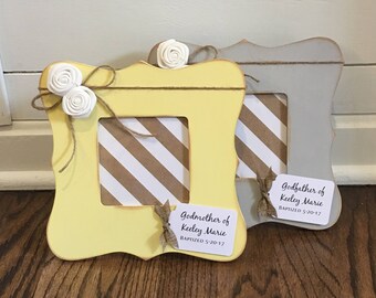 Godparent of Personalized Custom Godparents Frame Set of 2, Godmother Godfather Gift, Baptism Frame, Christening Gift, Baby Frame, Birth