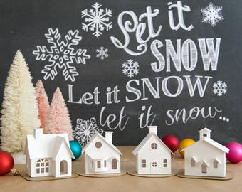 Putz House Christmas Ornament DIY Kit Putz Village Christmas Craft Kit Glitter House Christmas Decoration Christmas Village DIY Kit