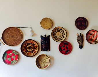 Vintage Authentic Hand-woven Sisal Bowls from Kenya, Africa