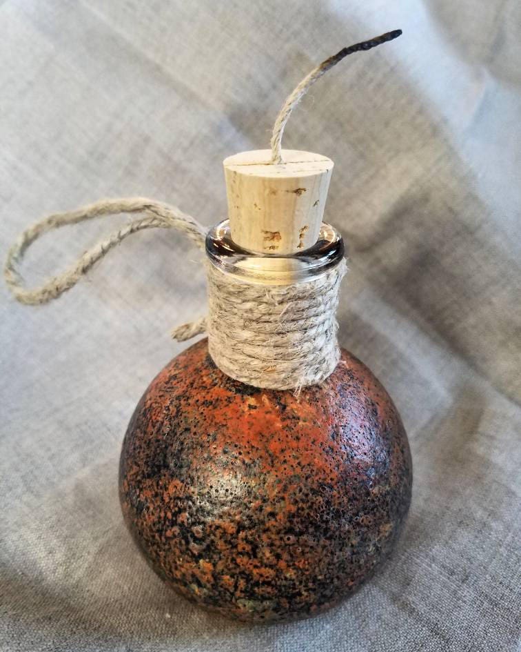 Pirate Grenade Glass Rum Bottle / flask Original OOAK