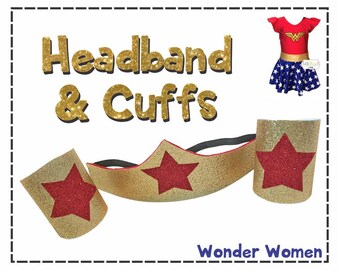 Wonder Women Headband & Cuffs (Costume Accessories) Super Heros...