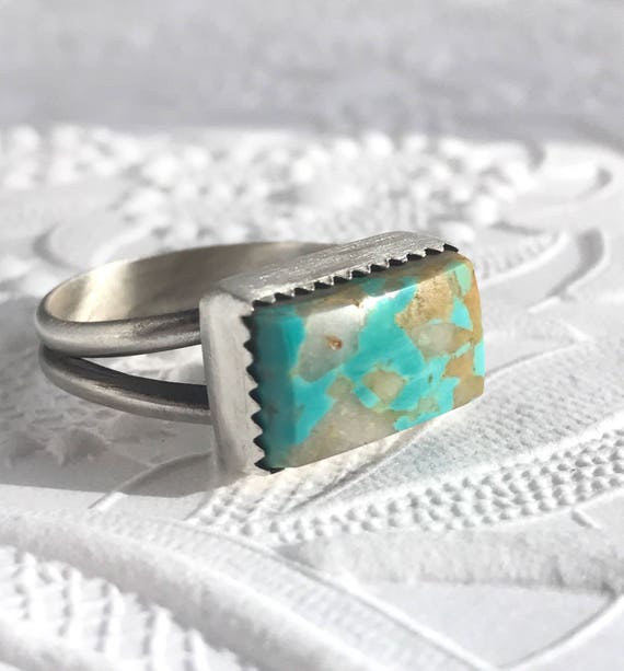 Turquoise and sterling silver ring.