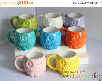 SALE Owl Mug Handmade and Hand Painted Ceramic from my Charleston, SC Studio