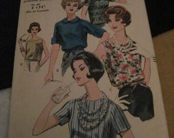 Vintage VOGUE Pattern #5232.. sz,12....blouse...1961...#57....