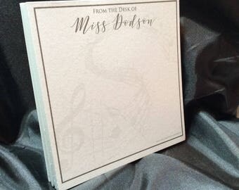 Personalized Shimmery Music Notepad