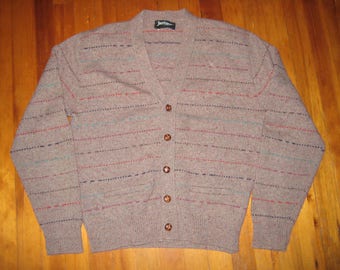 JANTZEN 1960s Beige Cable Knit Cardigan Men's Size Large/