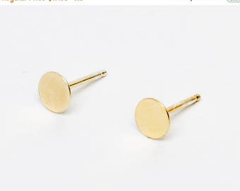 ON SALE Tiny Solid 14 Karat Gold Line Earrings 14 Karat solid