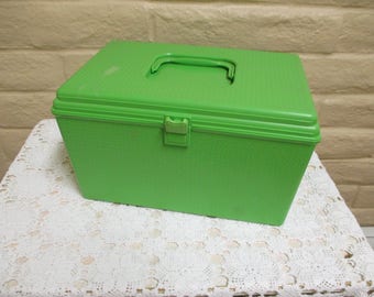 Large Wilson Wil-Hold Sewing Box & Contents - Vintage Sewing Box