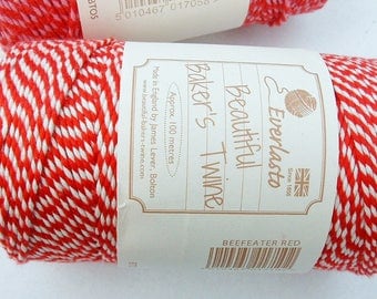 Everlasto Beefeater Red Bakers Twine - 100m RED and WHITE