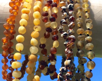 Baltic Amber teething necklaces for baby and toddler