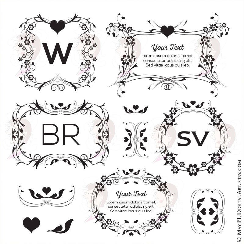 Download Monogram Wreath Svg Frames includes 11 lovely Floral Vine