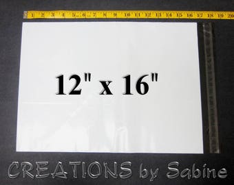 100 Poly Mailers 12 x 16" Plastic Shipping Bags Envelopes white Lot Self Sealing Adhesive Strip Sturdy Shirt Pack Waterproof Tear Resist