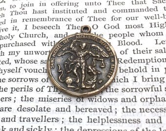 St. Michael the Archangel Medal - Bronze or Sterling Silver - Religious Medal - Catholic Medal - Saint Medal - Saint Michael (M-1392)
