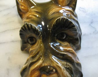 Scottie KRC Occuped.Chien wall Scottie ceramic Japan. Schnauzer.
