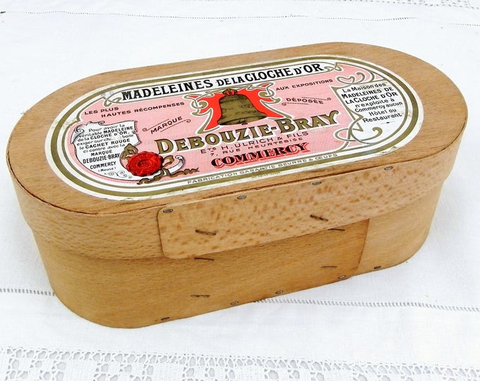 Antique Madeleines de La Cloche D'Or Debouzie Bray Commery Wooden Box, French Spruce Slat Box, Jewelry Trinket Box, Jewelry Casket