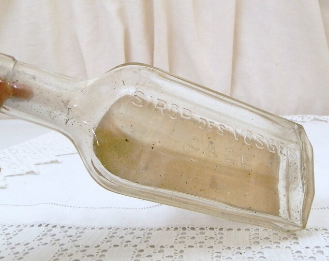 Antique French Cough Syrup "Sirop des Vosges Cazé" Glass Bottle with Original Paper Label, Apothecary Collecting, Belle Epoque France Antique French Cough Syrup "Sirop des Vosges Cazé" Glass Bottle with Original Paper Label, Apothecary Collecting, Belle Epoque France