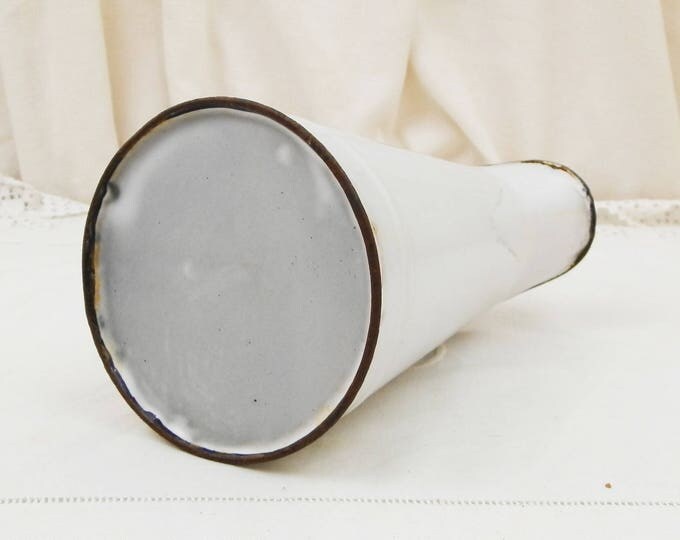 Small Antique French White Enamelware Pitcher, Chippy Enamel Jug / Vase, Cottage Farmhouse Kitchen, French Country Rustic Chic Retro Decor Small Antique French White Enamelware Pitcher, Chippy Enamel Jug / Vase, Cottage Farmhouse Kitchen, French Country Rustic Chic Retro Decor