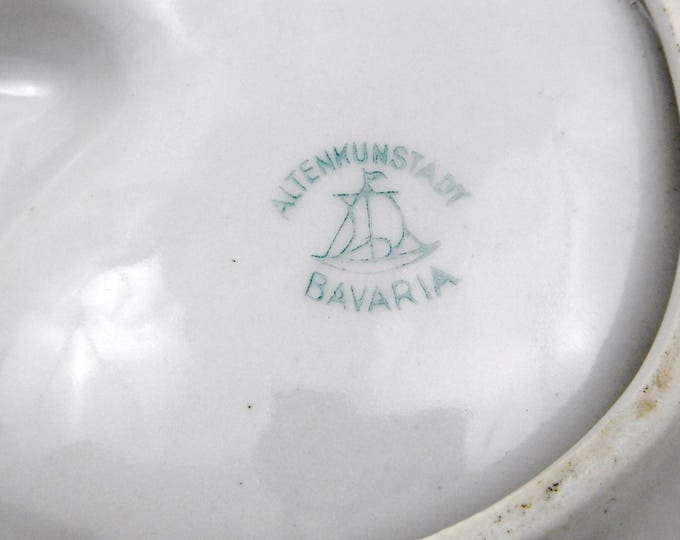 Vintage Mid Century Modern Ceramic Publicity Ashtray for Calculating Machine Shop in Paris Made by Altenkunstadt Bavaria, 1950 s Tobaccina