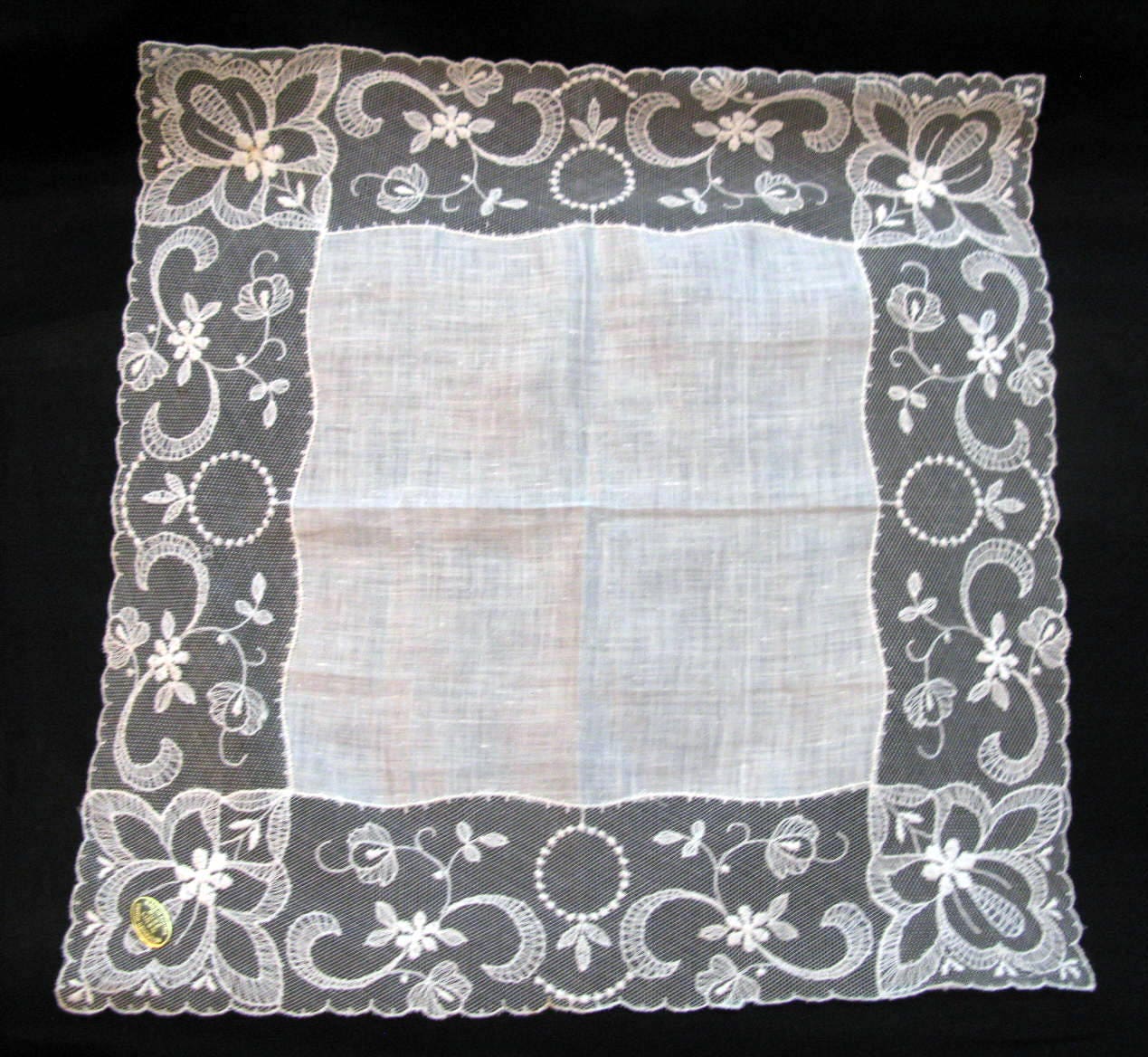 Tambour Lace Handkerchief Antique Lace Hankerchief Ladies