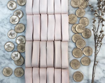 Hand dyed Silk Ribbon Sample, 1 Yard Hand dyed Silk Ribbon, Bouquet Silk Ribbon, Silk Ribbon, Blush Silk, Blush Ribbon, Blush