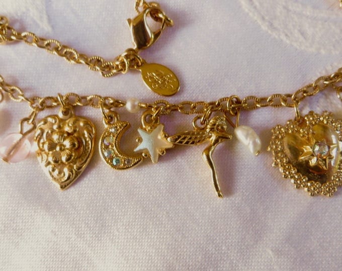 Kirks Folly Necklace, Hearts, Fairies, Moon and Stars, Vintage Kirks Folly Jewelry