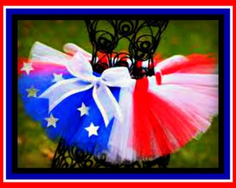 Womens Adult tutu. Red, White and Blue Stars and Stripes, 4th of July, Patriotic, flag tutu. Made in any size from newborns to adults.