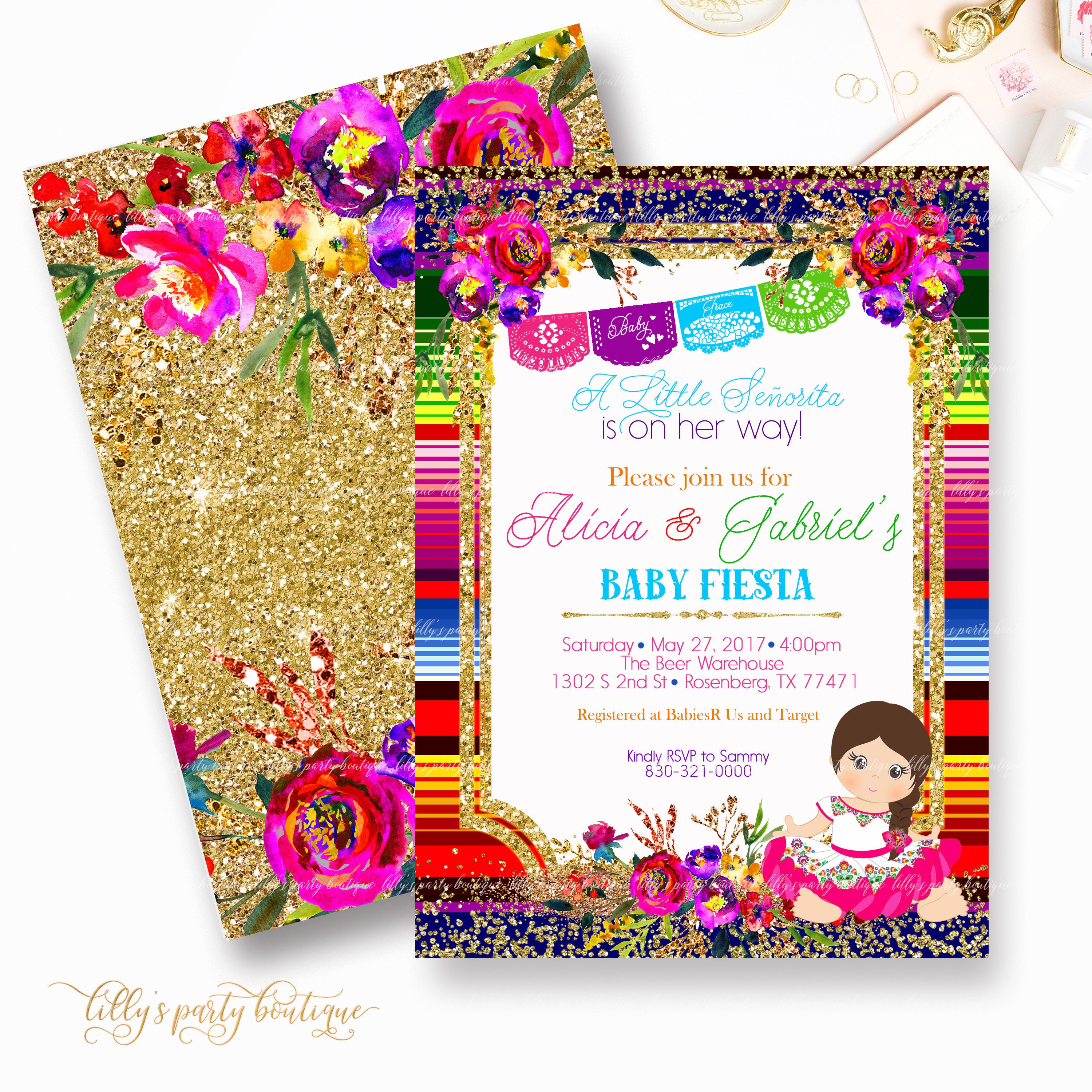 Fiesta Baby Shower Invitation Mexican Fiesta Baby Shower