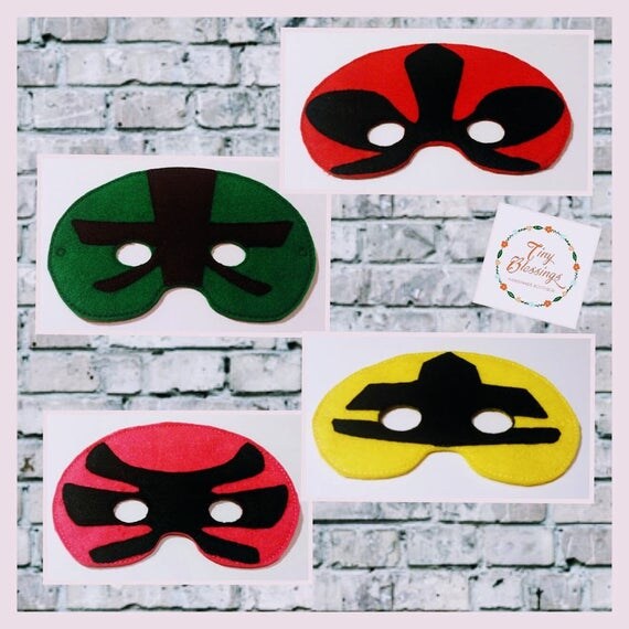 Power Rangers Masks Pretend Play Masks Handmade Mask Dress