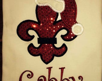 Christmas Fleur De Lis Embroidery Design " Instant Download"