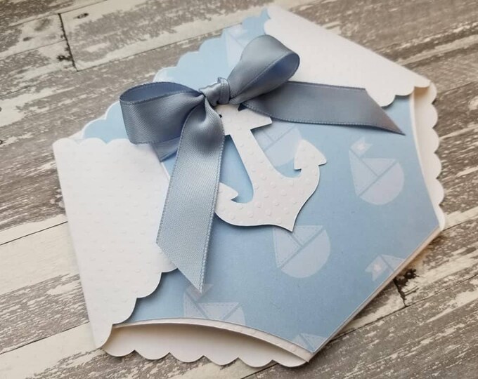 12x Nautical Baby Shower Invitations with Envelope