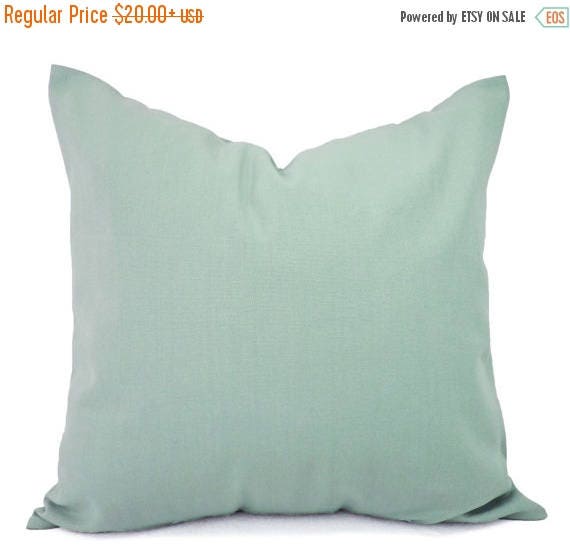 15 OFF SALE Two Solid Spa Blue Throw Pillow Covers Blue