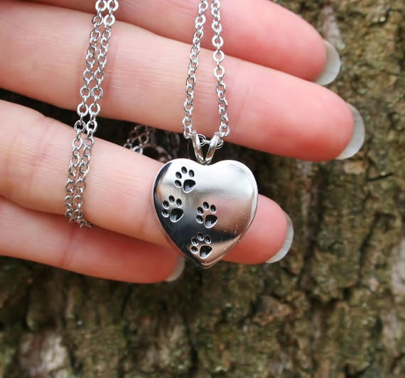 4 Paws on My Heart Pet Cremation Jewelry for Ashes Urn