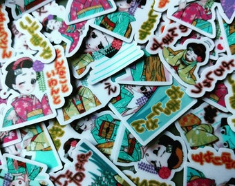 10 Geisha Stickers - Random