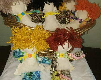 Remove Your Stress and Frustration Handmade Country Della Dammit Doll Button RicRac Cottage Country Shabby
