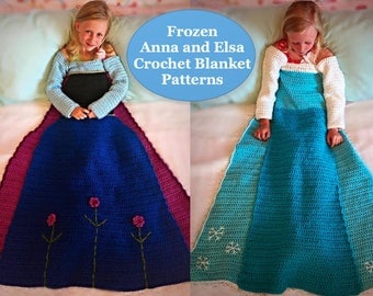 Anna and Elsa Crochet Princess Dress Blanket PATTERNS