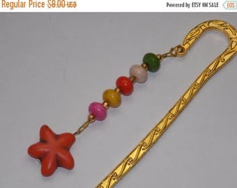 15%OFF Orange Magnesite Starfish Rainbow Bookmark